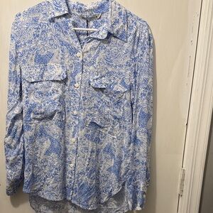 Zara Blue and White Paisley Women’s Shirt